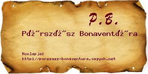 Pórszász Bonaventúra névjegykártya